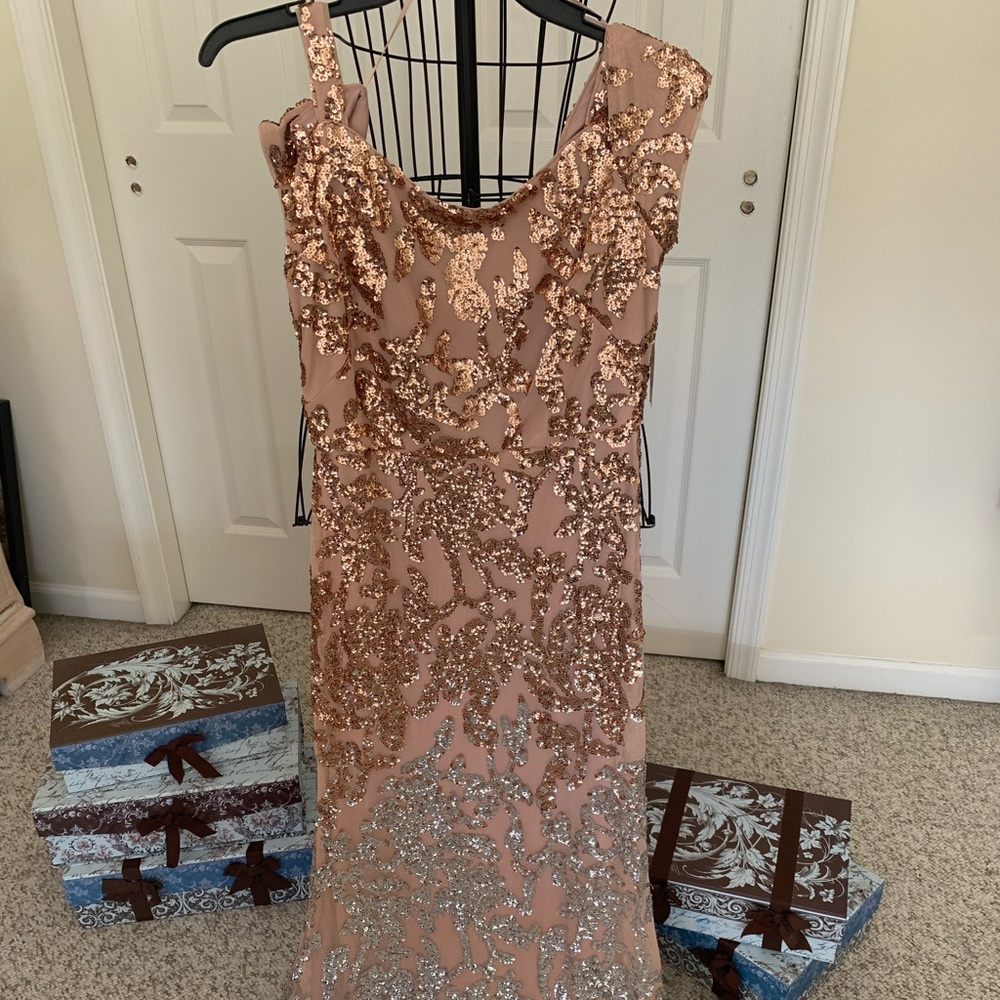 Sleeveless beaded gown